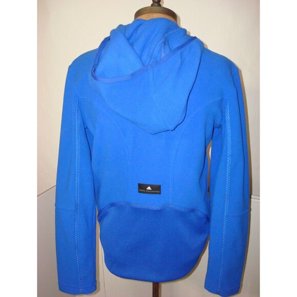 New NWT Adidas Stella McCartney M Bright Blue $250 Fleece Hoodie Jacket Warm - Picture 1 of 9